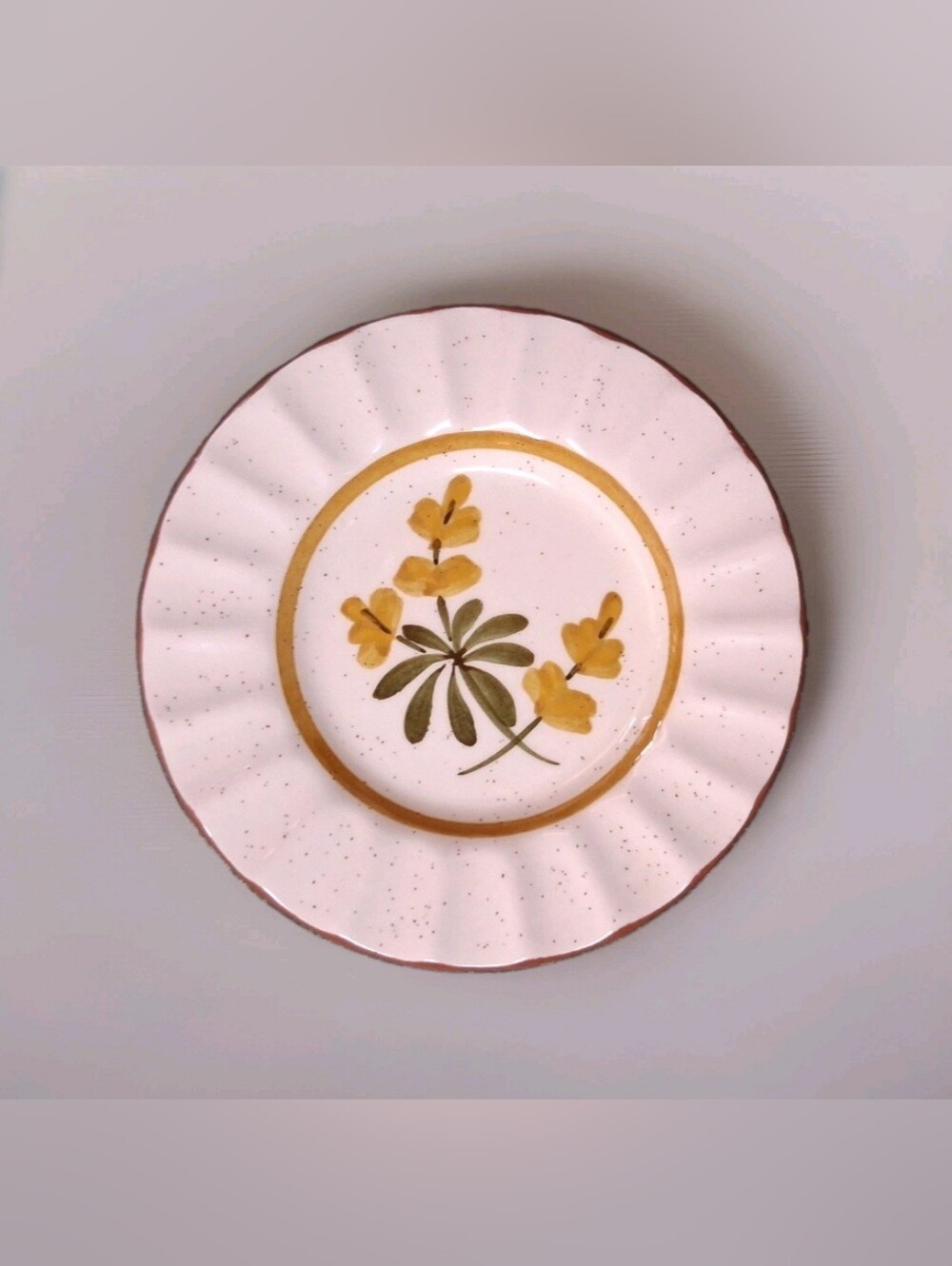 Vintage 1942-1948 Stangl Pottery Golden Blossom Flower 5" Coaster Ashtray